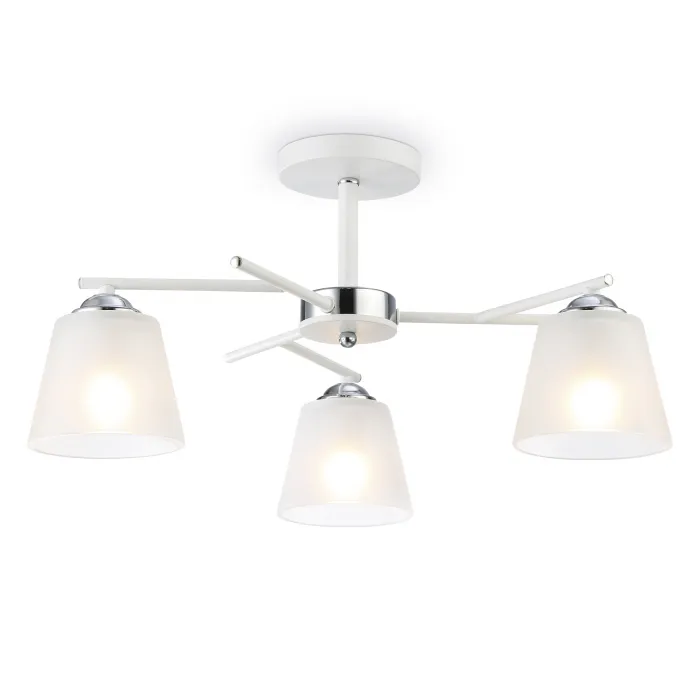 Светильник подвесной TR303202/3 WH/CH/FR белый/хром/белый матовый E27*3 max 60W D550*260 от NovaLamp