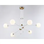 Подвесной светильник TR2521/6 WH/BS белый/латунь G9/6 max 10W D970*750 от NovaLamp