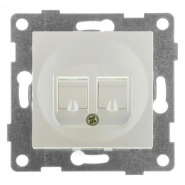 Розетка двойная RJ-12 и Ethernet RJ-45 без рамки Gusi Electric UGRA С11КТ-028