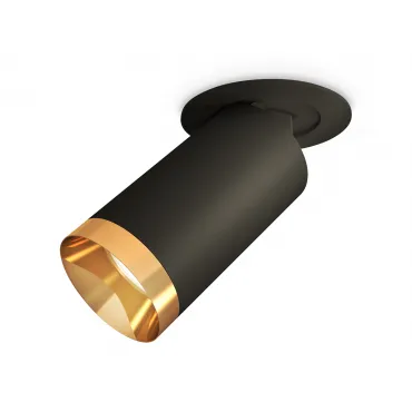 Комплект встраиваемого поворотного светильника XM6323204 SBK/PYG черный песок/золото желтое полированное MR16 GU5.3 (A2242, C6323, N6134)
