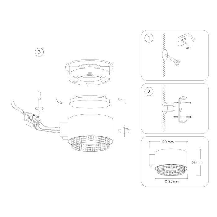 Светильник настенный TN71299 BK/GD черный/золото GX53 max 12W 95*62*120 от NovaLamp