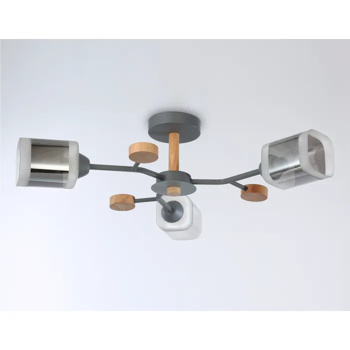 Светильник подвесной TR303323/5 WH/GD/CL/FR белый/золото/прозрачный/белый матовый E27*5 max 60W D620*200 от NovaLamp