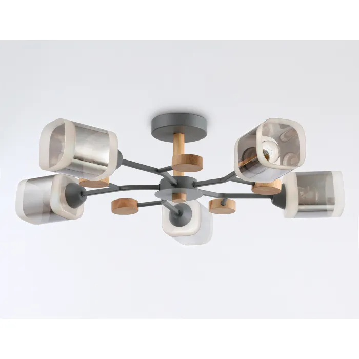 Светильник подвесной TR303323/5 WH/GD/CL/FR белый/золото/прозрачный/белый матовый E27*5 max 60W D620*200 от NovaLamp