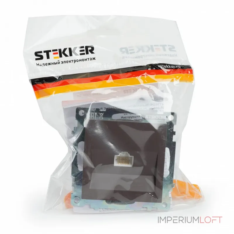 Розетка Ethernet RJ-45 без рамки Stekker Катрин 49023 Розетка Ethernet RJ-45 без рамки Stekker Катрин 49023