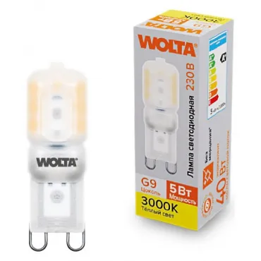 Лампа светодиодная Wolta G9 5Вт 3000K WSTD-JCD-5W3KG9-P Лампа светодиодная Wolta G9 5Вт 3000K WSTD-JCD-5W3KG9-P