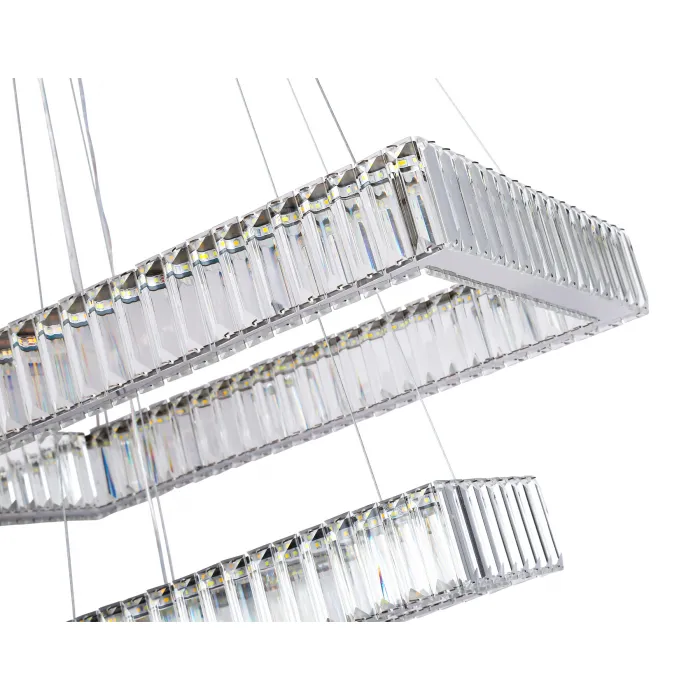Подвесная светодиодная люстра с хрусталем TR5005/2 CH/CL хром/прозрачный 90W 3000K/4200K/6400K 600*400*950 (Без ПДУ) от NovaLamp
