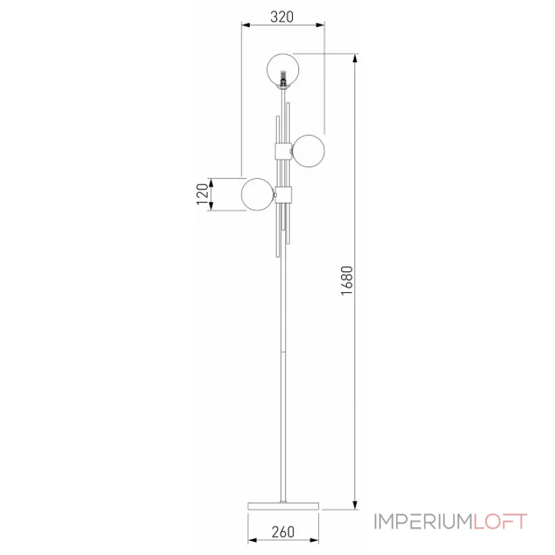 Торшер Eurosvet Volver 01383/3 латунь от ImperiumLoft Торшер Eurosvet Volver 01383/3 латунь от ImperiumLoft