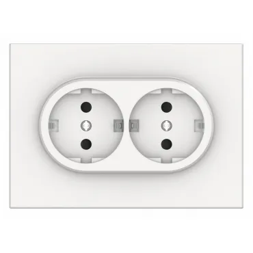 Розетка двойная с заземлением и со шторкой Gusi Electric BRAVO С11Р6-028