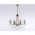 Подвесная люстра с хрусталем TR4953/8 BK/GD/CL черный/золото/прозрачный E14*8 max 40W D740*735 от NovaLamp