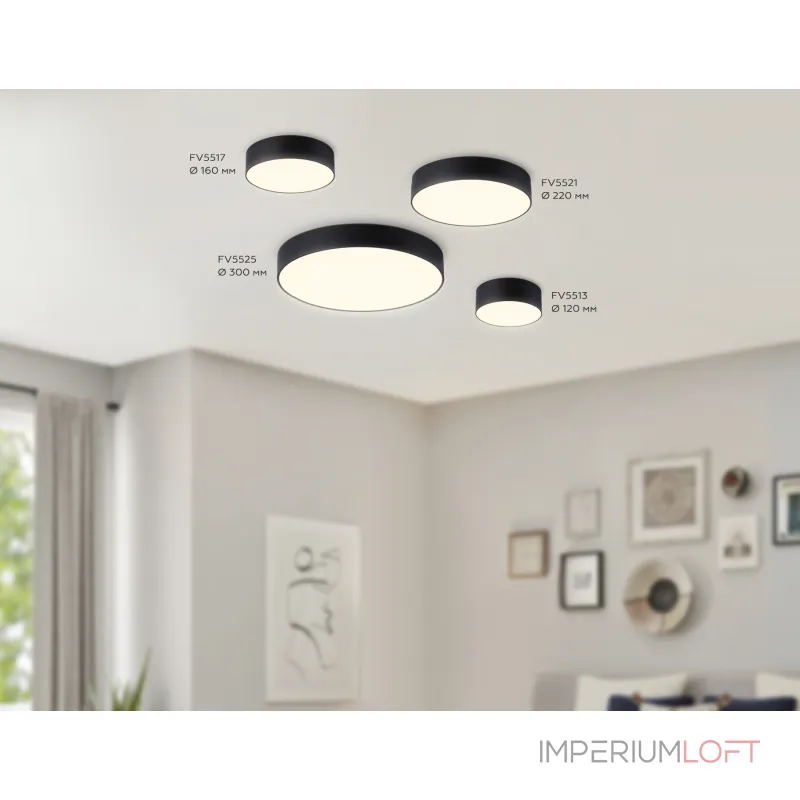 Светильник светодиодный потолочный FV5525 BK черный LED 35W 3000K D300*58 (Без ПДУ) от NovaLamp