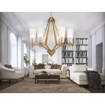Подвесная люстра TR3231/6 BS/FR латунь/белый матовый E14*6 max 40W D610*585 от NovaLamp