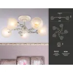 Потолочная люстра TR3062/5 WH/SL/FR белый/серебро/белый матовый E27/5 max 40W D615*245 от NovaLamp
