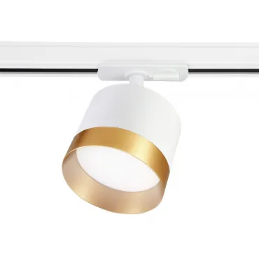 Трековый однофазный светильник со сменной лампой GL5361 WH/GD белый/золото GX53 max 12W от NovaLamp