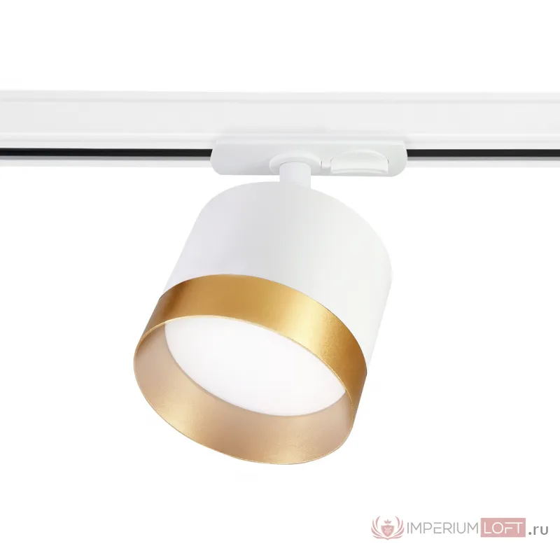 Трековый однофазный светильник со сменной лампой GL5361 WH/GD белый/золото GX53 max 12W от NovaLamp