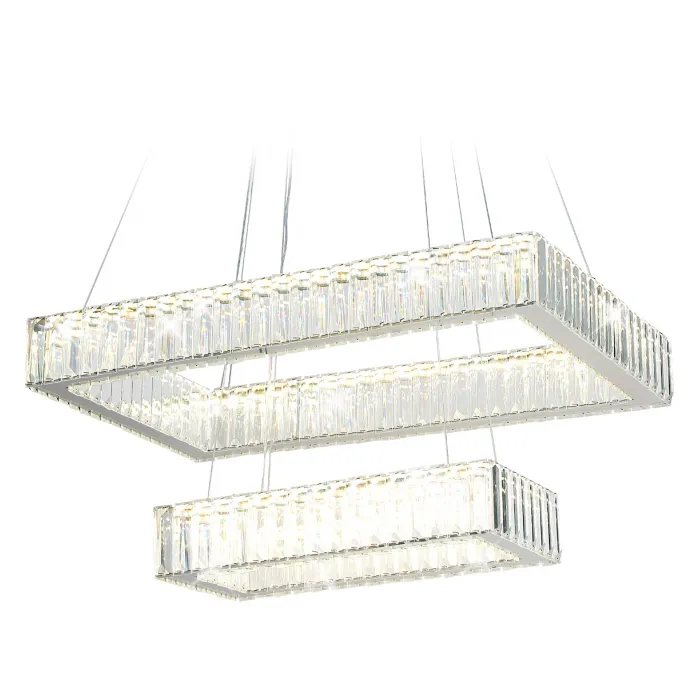 Подвесная светодиодная люстра с хрусталем TR5005/2 CH/CL хром/прозрачный 90W 3000K/4200K/6400K 600*400*950 (Без ПДУ) от NovaLamp