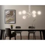Подвесной светильник TR2521/6 WH/BS белый/латунь G9/6 max 10W D970*750 от NovaLamp