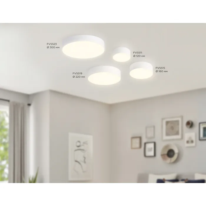 Светильник светодиодный потолочный FV5515 WH белый LED 18W 3000K D160*58 (Без ПДУ) от NovaLamp