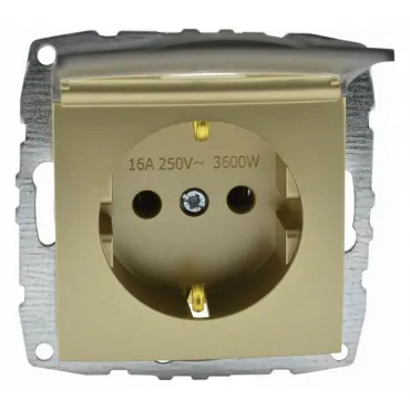 Розетка с заземлением с крышкой без рамки Mono Electric Despina / Larissa 500-002221-118