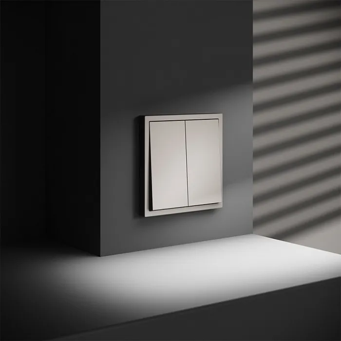 Выключатель двухклавишный без рамки Voltum S70 VLS020103 от ImperiumLoft