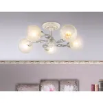 Потолочная люстра TR3062/5 WH/SL/FR белый/серебро/белый матовый E27/5 max 40W D615*245 от NovaLamp