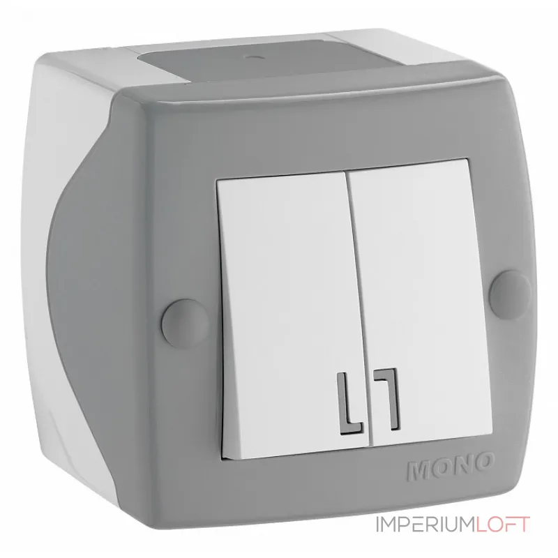 Выключатель двухклавишный Mono Electric Octans IP20 104-020001-102 Выключатель двухклавишный Mono Electric Octans IP20 104-020001-102