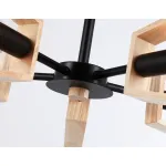 Подвесной светильник в стиле лофт TR80495/5 BK/LW черный/светлое дерево E14/5 max 60W D620*430 от NovaLamp