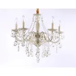Подвесная люстра с хрусталем TR4944/5 WH/GD/CL белый/золото/прозрачный E14/5 max 40W D605*565 от NovaLamp