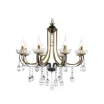 Подвесная люстра с хрусталем TR4953/8 BK/GD/CL черный/золото/прозрачный E14*8 max 40W D740*735 от NovaLamp