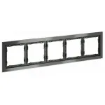 Рамка стеклянная S70 на 5 постов (титан стекло) Voltum VLS110506