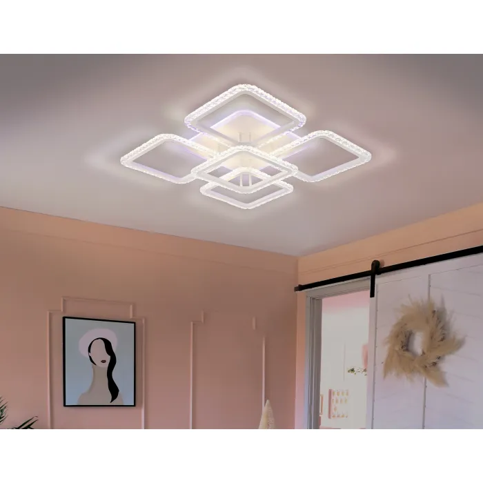 Потолочный светодиодный светильник с пультом FA5301 WH белый 140W 770*770*130 (ПДУ РАДИО 2.4) от NovaLamp
