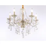Подвесная люстра с хрусталем TR4944/5 WH/GD/CL белый/золото/прозрачный E14/5 max 40W D605*565 от NovaLamp