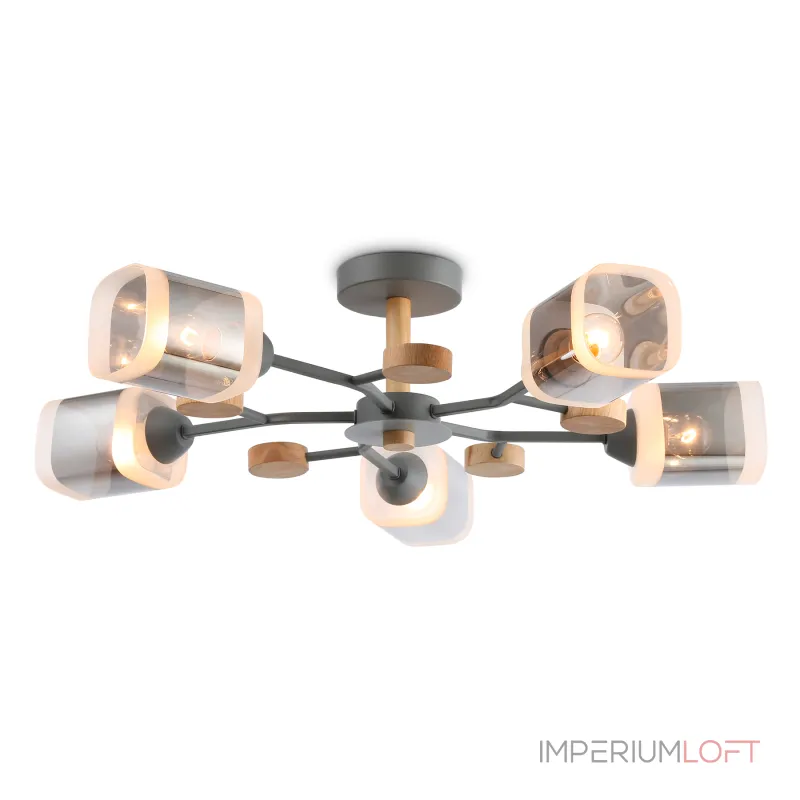 Светильник подвесной TR303323/5 WH/GD/CL/FR белый/золото/прозрачный/белый матовый E27*5 max 60W D620*200 от NovaLamp