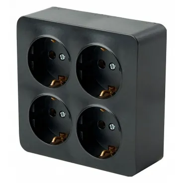 Розетка четверная с заземлением Stekker София 49322 Розетка четверная с заземлением Stekker София 49322