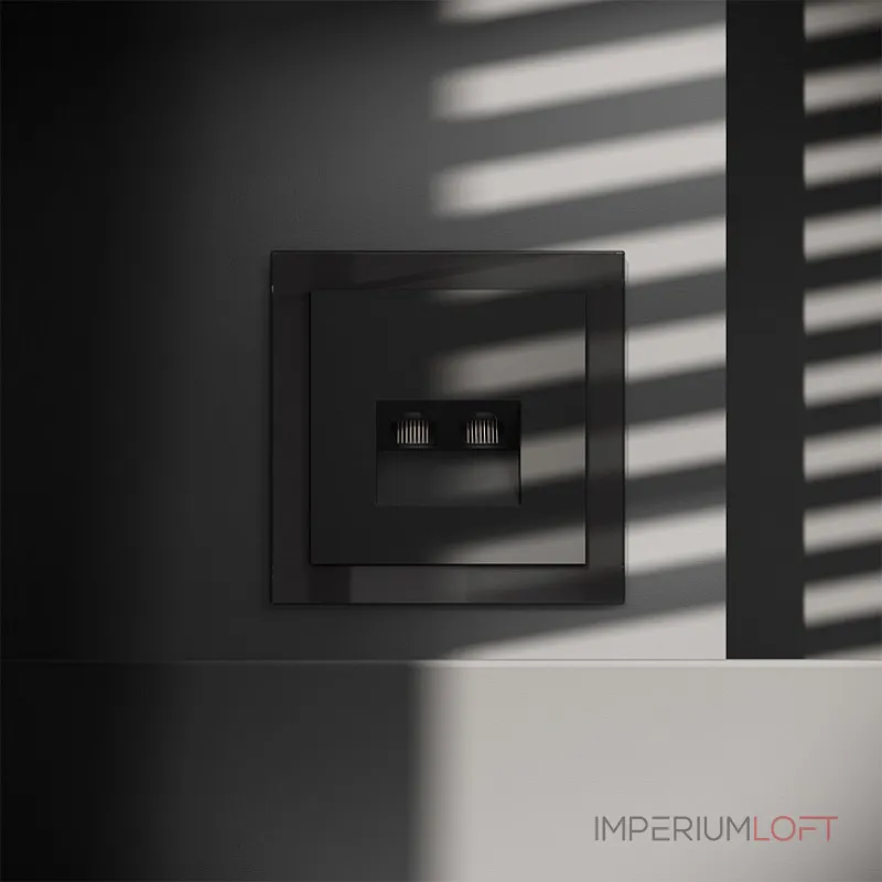 Розетка компьютерная встраиваемая S70 двойная RJ45+RJ45 кат.6 (черный матовый) Voltum VLS060208 Розетка компьютерная встраиваемая S70 двойная RJ45+RJ45 кат.6 (черный матовый) Voltum VLS060208