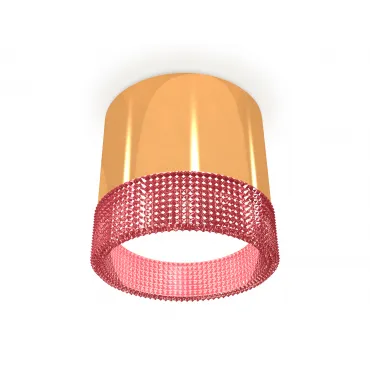 Комплект накладного светильника с композитным хрусталем XS8121022 PYG/PI золото желтое полированное/розовый GX53 (C8121, N8486)