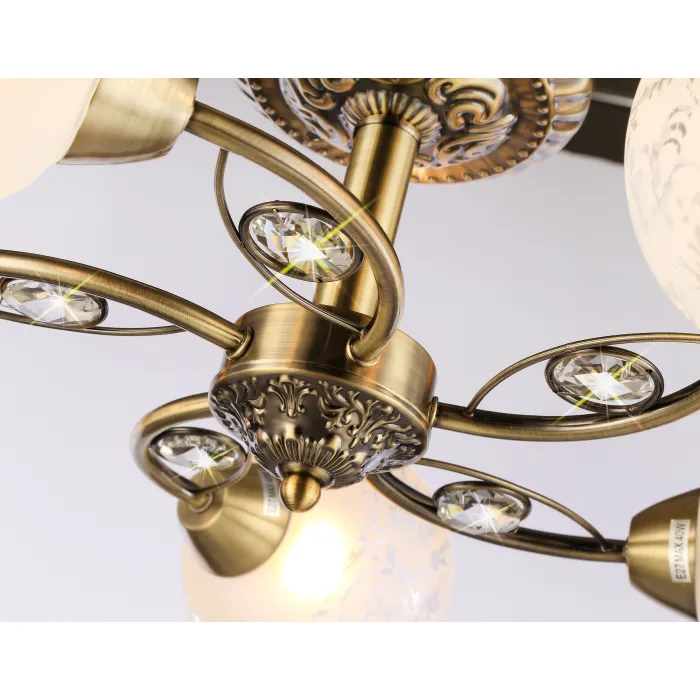 Потолочная люстра TR3064/5 SB/FR бронза/белый матовый E27/5 max 40W D615*245 от NovaLamp