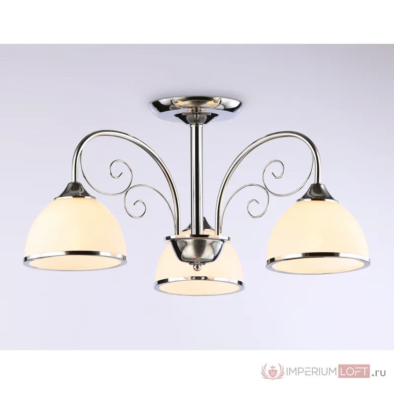 Подвесная люстра TR3181/3 CH/FR хром/белый матовый E27/3 max 40W D585*285 от NovaLamp