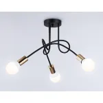 Потолочный светильник в стиле лофт TR80415/3 BK/GD черный/золото E27/3 max 60W D670*370 от NovaLamp