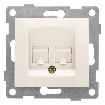Розетка двойная телефонная RJ-12 Gusi Electric BRAVO С10Т2-003
