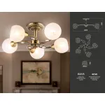 Потолочная люстра TR3064/5 SB/FR бронза/белый матовый E27/5 max 40W D615*245 от NovaLamp