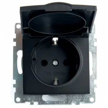 Розетка влагозащищенная с заземлением и со шторками без рамки Stekker Катрин 39608