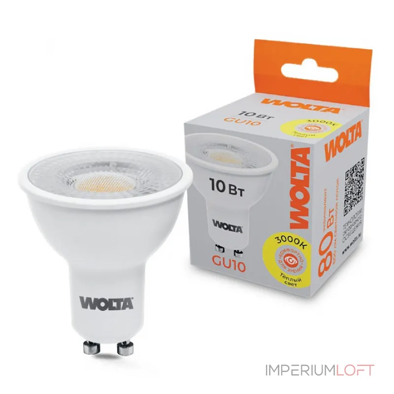 Лампа светодиодная Wolta GU10 10Вт 3000K WSTD-PAR16-220V10W3KGU10-L Лампа светодиодная Wolta GU10 10Вт 3000K WSTD-PAR16-220V10W3KGU10-L