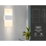Настенный светодиодный светильник из акрила FW200 WH/FR белый/белый матовый LED 3000K/4200K/6400K 4W 220*110*40 от NovaLamp Настенный светодиодный светильник из акрила FW200 WH/FR белый/белый матовый LED 3000K/4200K/6400K 4W 220*110*40 от NovaLamp