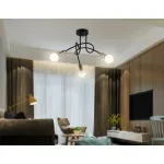 Потолочный светильник в стиле лофт TR80415/3 BK/GD черный/золото E27/3 max 60W D670*370 от NovaLamp