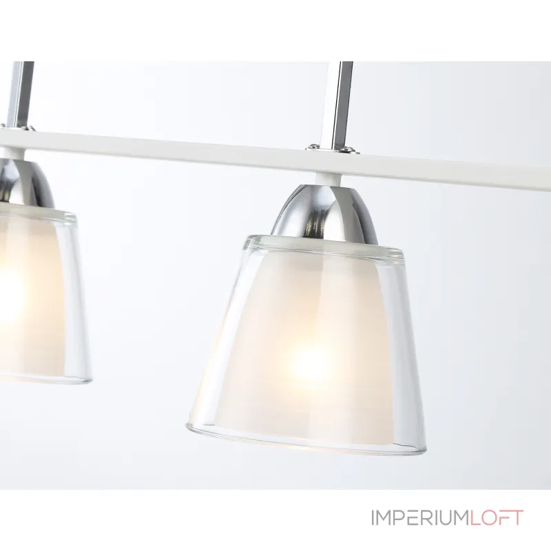 Светильник подвесной TR303242/4 WH/CH/CL/FR белый/хром/прозрачный/белый матовый E27*4 max 60W 870*120*780 от NovaLamp