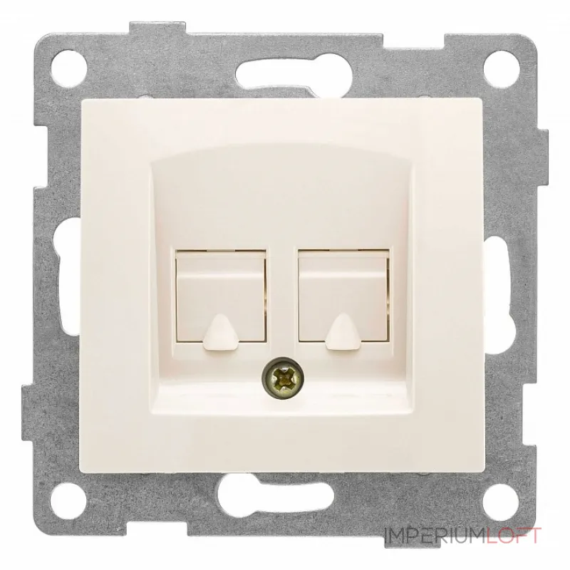 Розетка двойная RJ-12 и Ethernet RJ-45 без рамки Gusi Electric BRAVO С10КТ-003