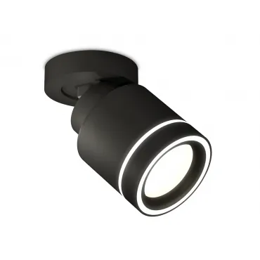 Комплект накладного поворотного светильника с акрилом XM8111003 SBK/FR черный песок/белый матовый GX53 (A2229, A2106, C8111, N8434)