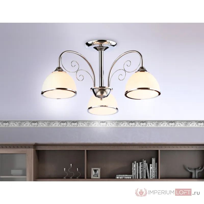 Подвесная люстра TR3181/3 CH/FR хром/белый матовый E27/3 max 40W D585*285 от NovaLamp