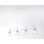 Светильник подвесной TR303242/4 WH/CH/CL/FR белый/хром/прозрачный/белый матовый E27*4 max 60W 870*120*780 от NovaLamp