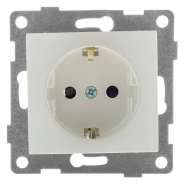 Розетка с заземлением и со шторкой без рамки Gusi Electric BRAVO С10Р4-028